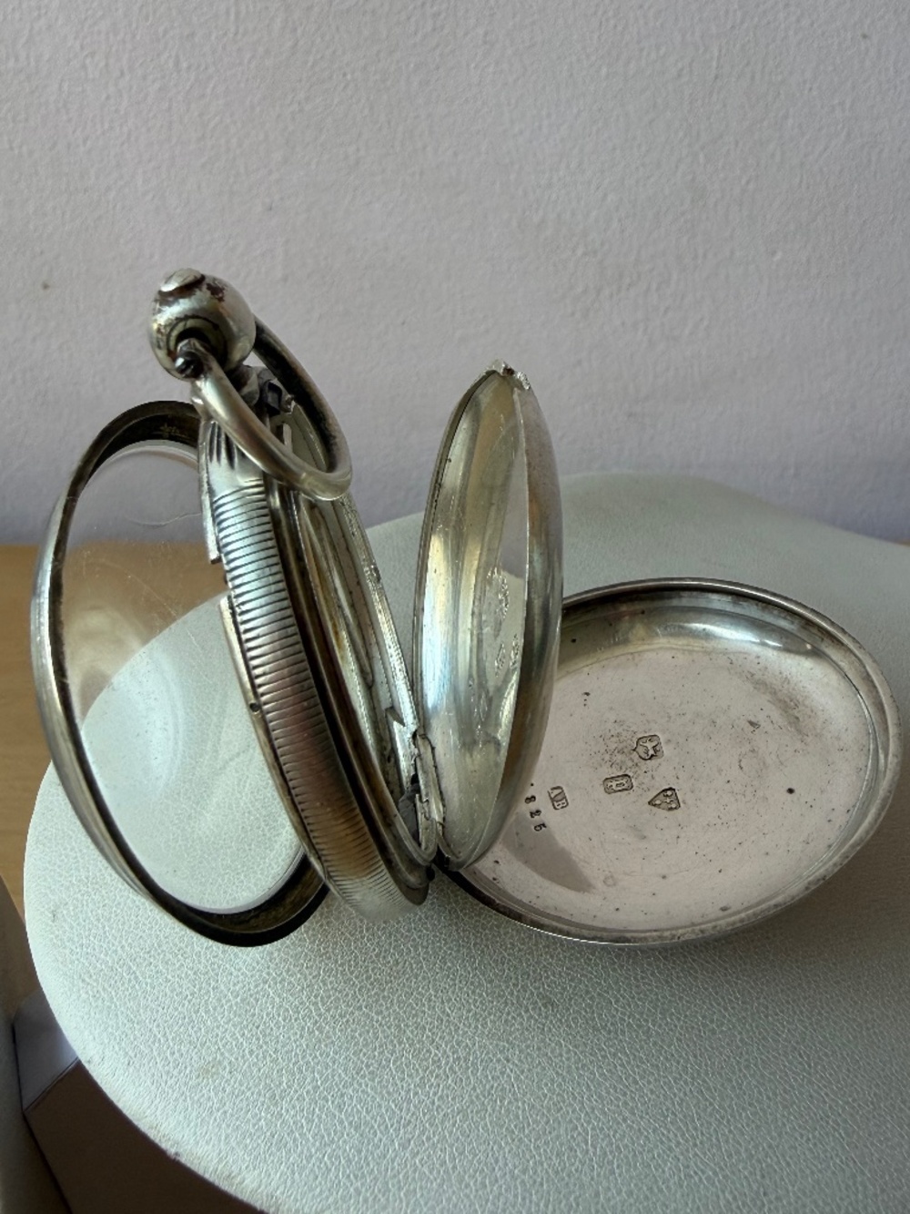ANTIQUE WALTHAM SOLID STERLING SILVER POCKET WATCH BRITISH HALLMARKS CASE AS IS